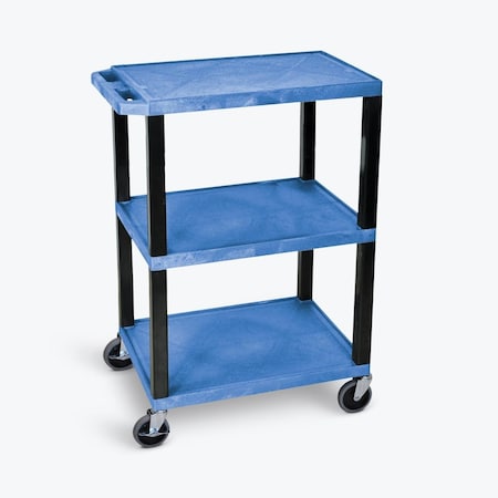 Abacus Tuffy Utility Cart with Three Flat Shelves, Blue AB3028873